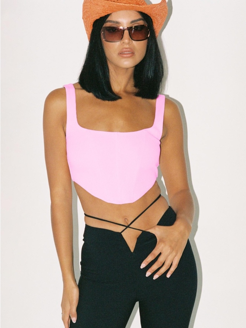 Princess Polly Neon Pink Square-Neck Corset